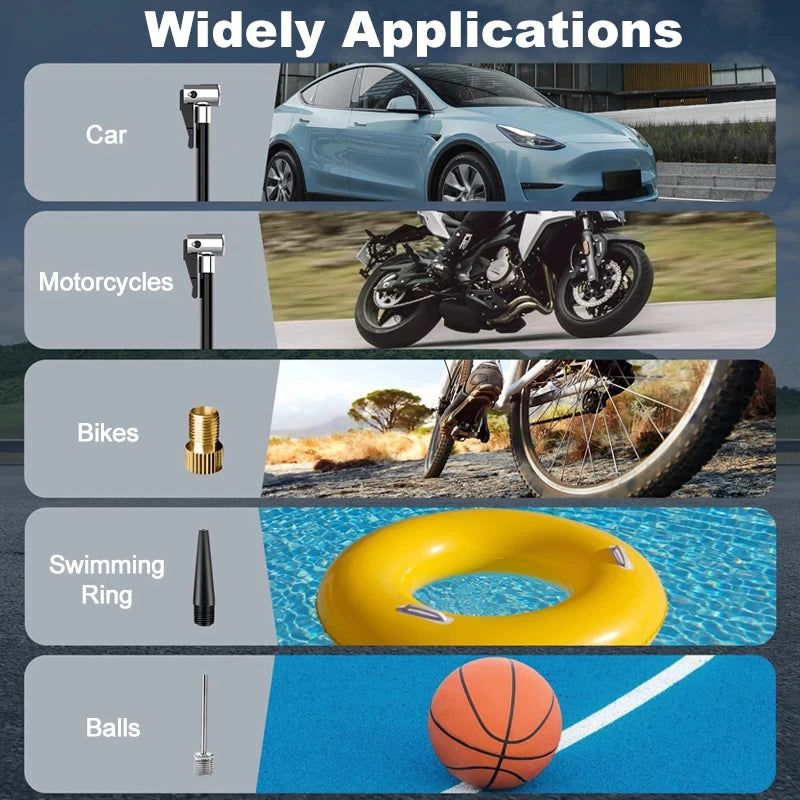 Portable Car Air Compressor – Wired & Wireless Tire Inflator, 150 PSI