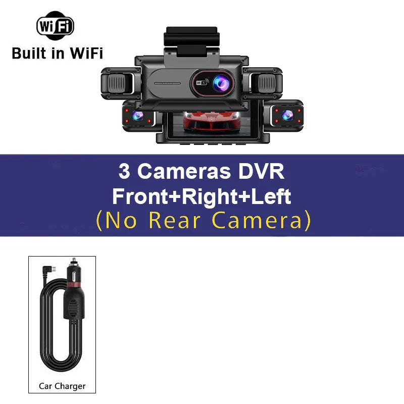 4 Channel Dash Cam with WiFi – FHD 1080P, Night Vision & Loop Recording