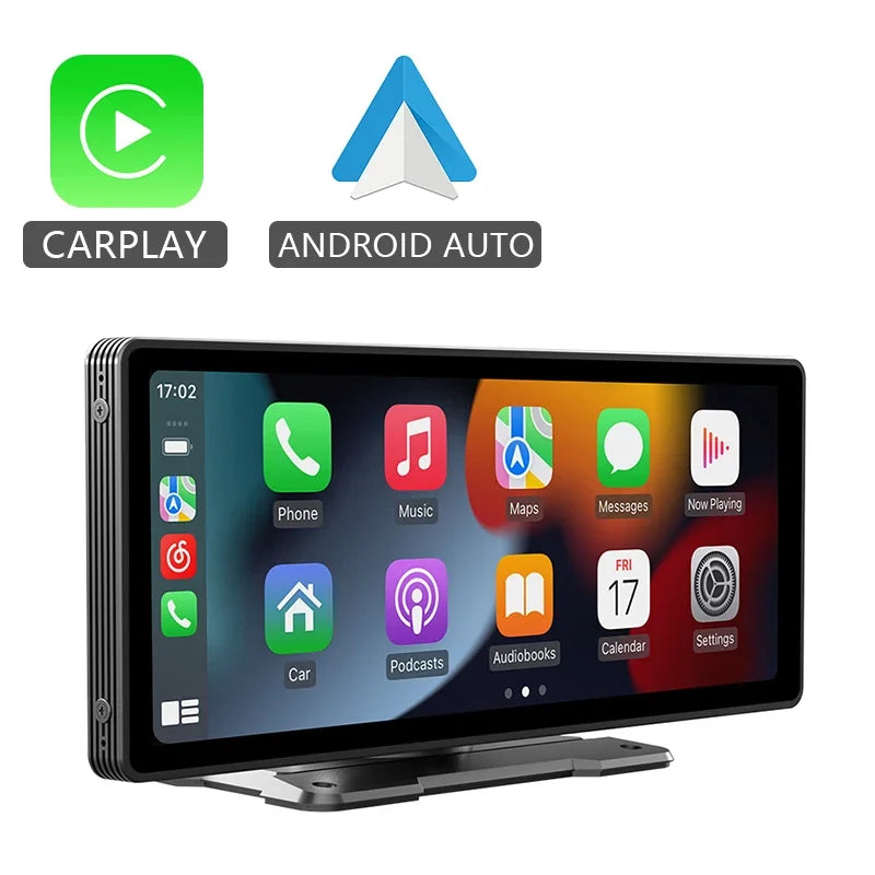 10.26" Car Mirror Dash Radio with Wireless CarPlay & Android Auto – Bluetooth, AUX & USB