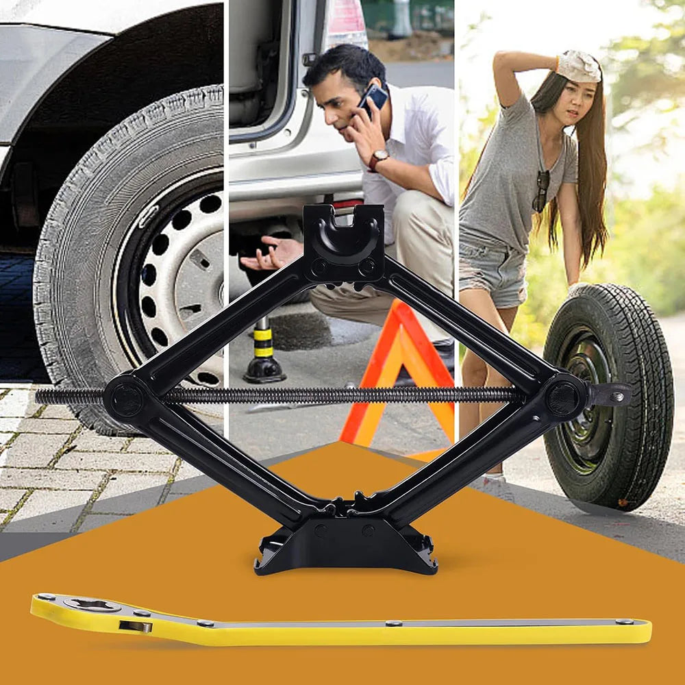 2T/3T Car Scissor Jack with Wrench – Emergency Crank Lift for SUVs & Vehicles