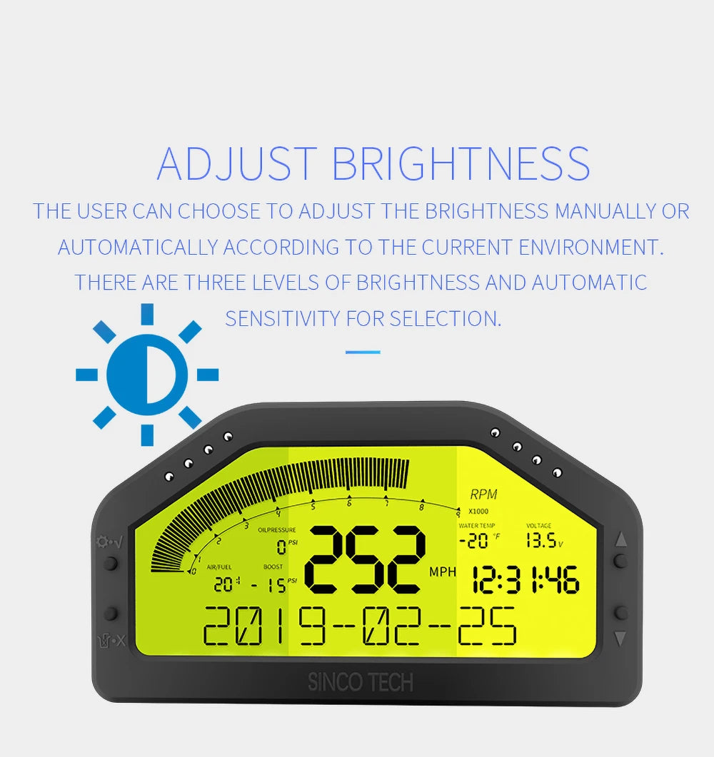DO904 Bluetooth Race Gauge – Car Tacho Dashboard Sensor Kit with LCD Screen