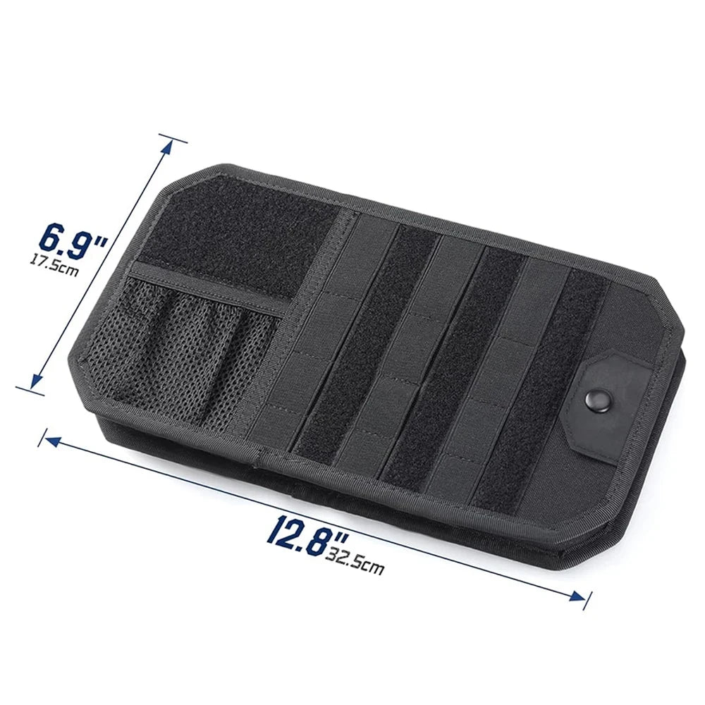 Car Sun Visor Organizer – Molle Panel with Zipper Pouch & Glasses Clip