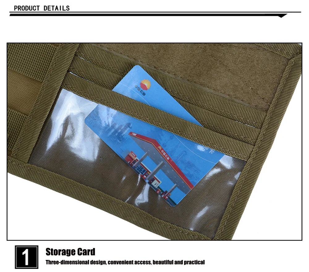Car Sun Visor Organizer – Molle Panel with Zipper Pouch & Glasses Clip