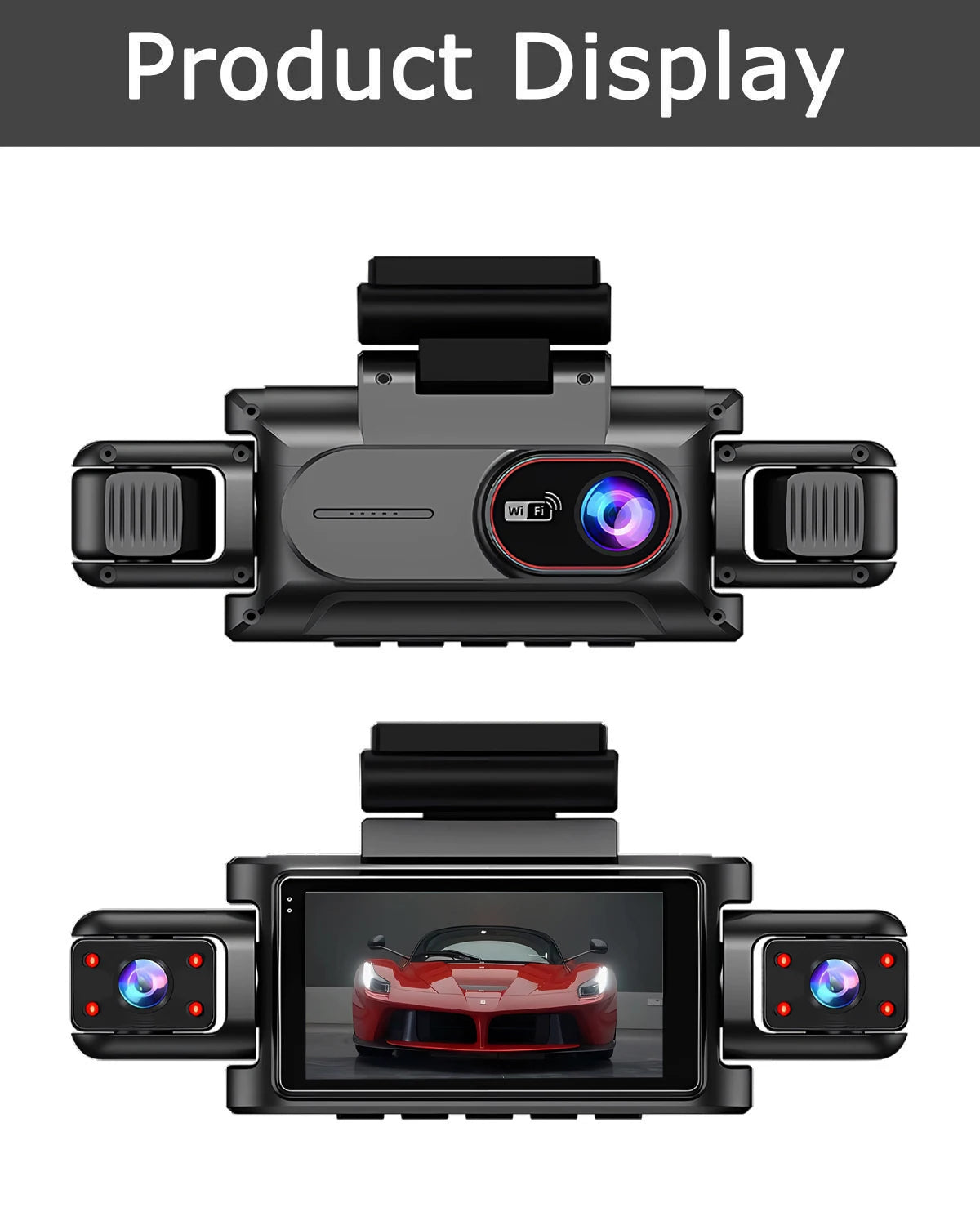 4 Channel Dash Cam with WiFi – FHD 1080P, Night Vision & Loop Recording