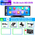 10.26" Car Mirror Radio with Wireless CarPlay & Android Auto – BT, AUX, FM Stereo