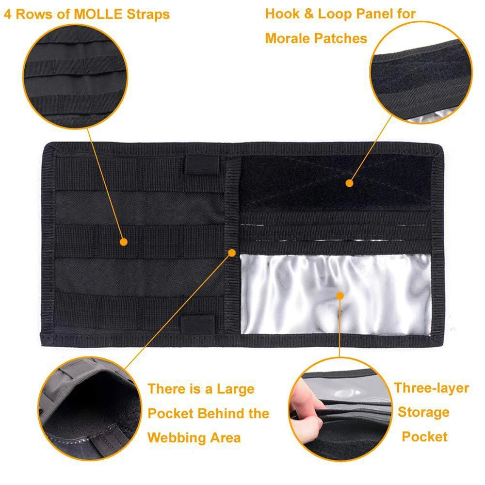 Car Sun Visor Organizer – Molle Panel with Zipper Pouch & Glasses Clip