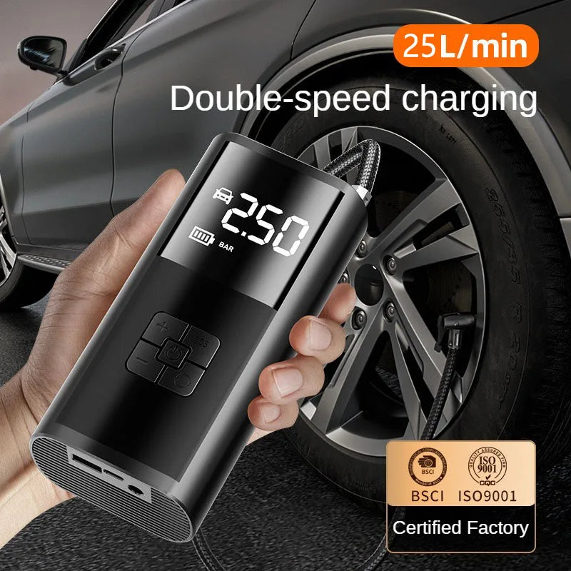 Portable Car Air Compressor – Wired & Wireless Tire Inflator, 150 PSI
