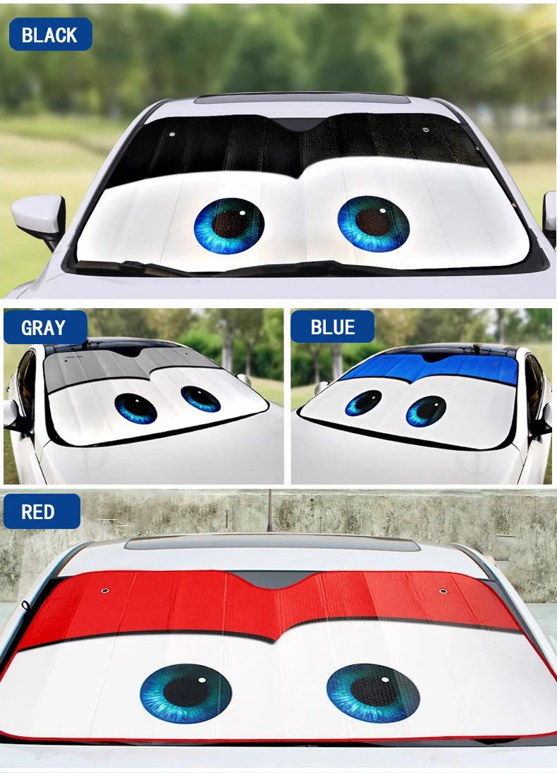 Car Solar Protection 4 Colors Eyes Heated Windshield Sunshade Car Window Windscreen Cover Sun Shade Auto Sun Visor Car-covers