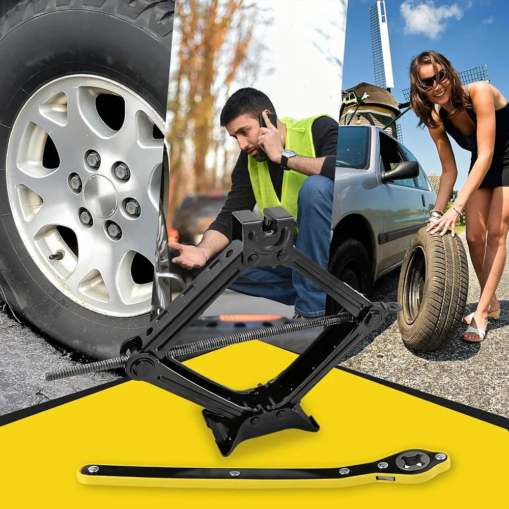 2T/3T Car Scissor Jack with Wrench – Emergency Crank Lift for SUVs & Vehicles
