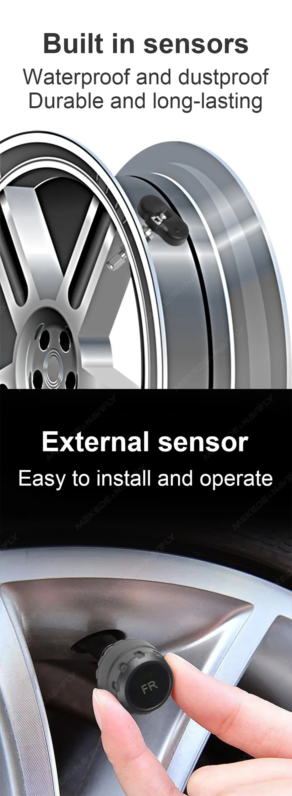 Intelligent TPMS Tire Pressure Monitoring System – Compact & Car-Specific Design