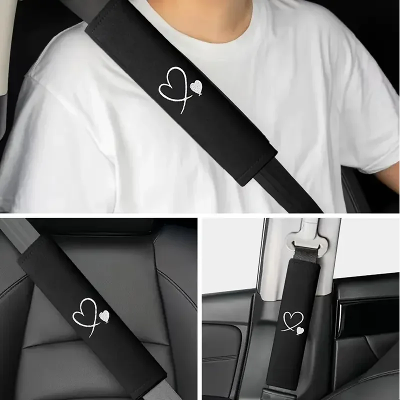Love Car Seat Belt Cover - Soft And Comfortable Shoulder Pad Protector, Enhances Driving Experience, Suitable For All Car Models