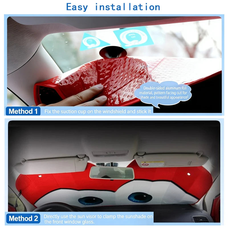 Car Solar Protection 4 Colors Eyes Heated Windshield Sunshade Car Window Windscreen Cover Sun Shade Auto Sun Visor Car-covers